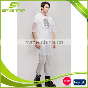 Printed LOGO Mini PE Plastic Rain Poncho Ball With Keyring thumbnail-3