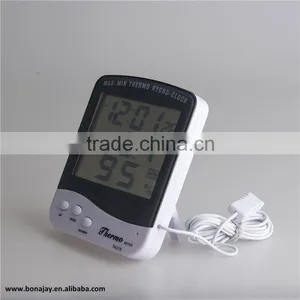 Digital Out/In Digital Hygro Thermometer With Alarm Clock thumbnail-2