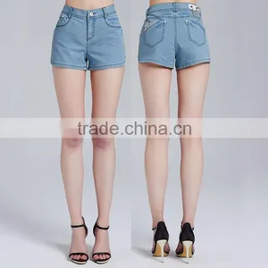 Guangzhou Clothing Wholesale Top Quality High Waist Women Summer Denim Shorts thumbnail-1