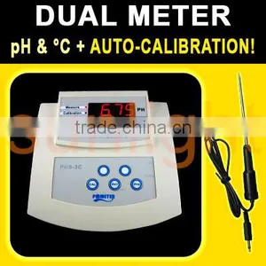 Economical Bench-type pH Meter, pH and Temperature 2 in 1 Meter, ATC, PHS-3 thumbnail-1