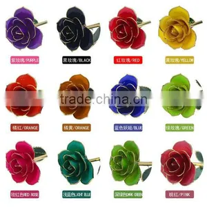 24K Gold Dipped Plated Trimmed Real Flower Rose Decorative thumbnail-2