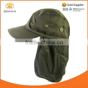 OLIVE GREEN BALL CAP HAT BUCKET EAR FLAP AND NECK SUN PROTECT HUNT HIKE FISH BUCKET HAT thumbnail-1