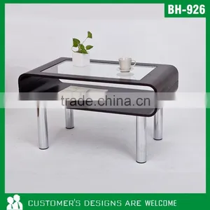 Modern Glass Table, Glass Tea Table, Wooden And Glass Coffee Table thumbnail-1