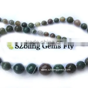 Fashion Gemstone Jewelry Natural Bloodstone Faceted Round Beads Necklace thumbnail-1