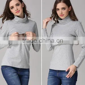 Autumn and Winter Turtleneck Nursing Tops for Pregnant Women thumbnail-4