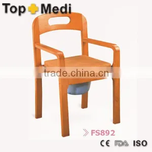 Rehabilitation Therapy Supplie TOPMEDI Wood Commode Chair thumbnail-1