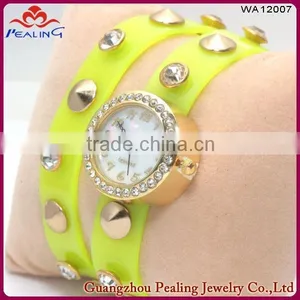 New Design Product Lady Crystal Silicone Bracelet Watch thumbnail-1