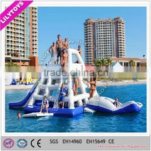 Super Quality 0.9mm Pvc Type Lake Slide Promotion, Beach Inflatable Water Game thumbnail-4