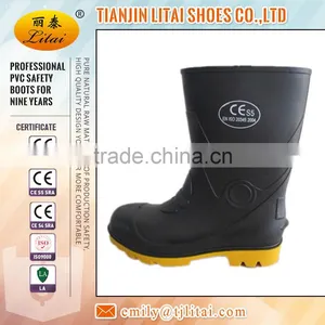 CE Certified Black PVC Safety Gumboots for Men S5 thumbnail-1