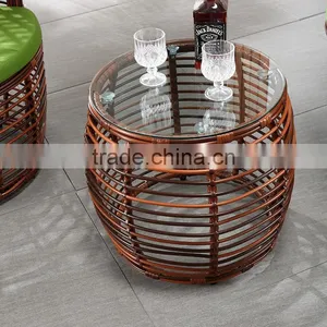 3 Pieces Wicker Outdoor Furniture Set Patio Furniture Table Chair Set thumbnail-4