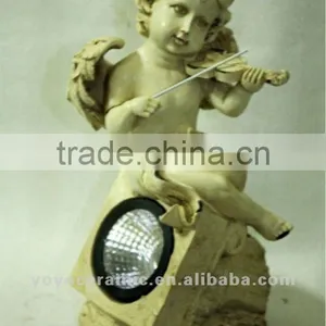 Cherub Playing Violin Figurine With Lamp thumbnail-1