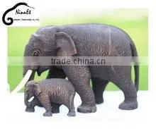 Wood Carved Elephant From Thailand Big After Small Elephant thumbnail-1