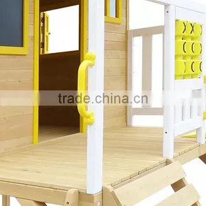Large Wooden Painted Cubby House Furniture With Slide thumbnail-5
