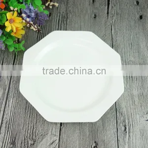 High Quality 7 Inch/9 Inch White Octagon Ceramic Divided Dinner Plate Dishes Restaurant thumbnail-3