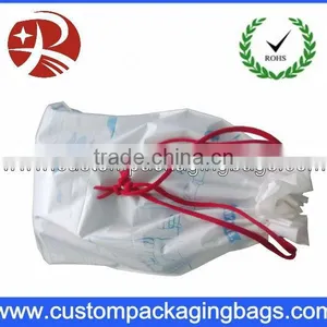 Customized Printing White Drawstring Plastic Bag thumbnail-1