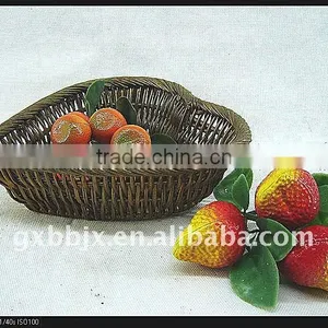 Heart Shaped Rattan Weave Storage Rattan Vagetable Trays Set of Two thumbnail-1