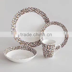 16pcs Porcelain Tableware Set With 4C Decal,16pcs Porcelain Dinnerware Set With Decal,white Porcelain Dinner Set thumbnail-2