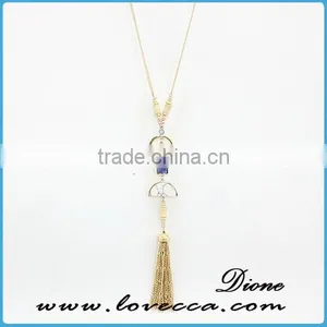 Delicate Long Necklace Birthstone Turquoise Necklace thumbnail-2