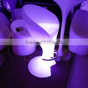 Wholesale Modern Fashion Commerica RGB Full 16 Color Change Plastic Swivel LED Bar Stool With Backrest thumbnail-1