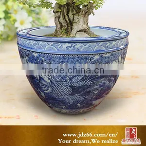 Modern Design Excellent Quality Engraved Dragon Hand Painted Ceramic Pottery Big Vat for Decoration thumbnail-2