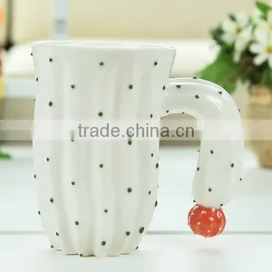 Christmas Giftware Fancy Stylish Green Plant Coffee Cup Cactus Ceramic Mug thumbnail-3