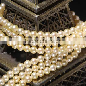 Loose 5.5-6mm White Round Akoya Pearls Strands thumbnail-1