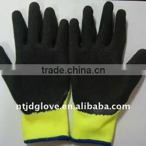Cut Resistance Gloves . Kevlar Crinkle Black Latex Coated Gloves. thumbnail-1