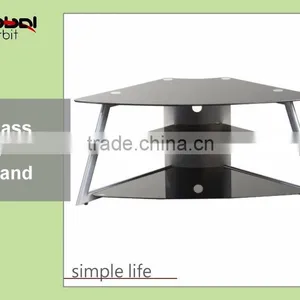Modern Design Home Furniture Storage Rack Tempered Glass Corner TV Cabinet thumbnail-5