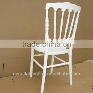 White Wood Napoleon Wedding Chairs With PVC Cushion Pad for Sale thumbnail-2