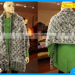 High Quality Knitted Rex-Rabbit Scarf thumbnail-2
