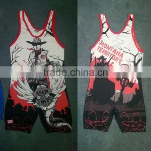 Custom Sublimation State Wrestling Singlets/Wrestling Singlets With Lycra thumbnail-2