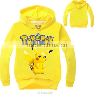 Wholesale Kids Clothing Pullover Hoodie Sweatshirt Casual Warm Fleece Long Sleeve Pokemon Pullover Hoodie thumbnail-2