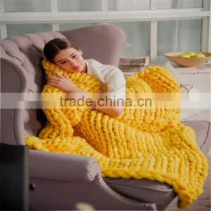Wholesale Super Chunky Blanket Knitted Blanket Handmade Wool Blanket thumbnail-4