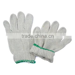 White Poly Cotton Knitted Safety Gloves thumbnail-1