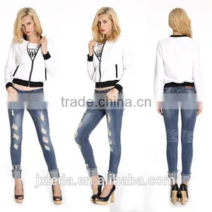 Hot Sale Brand Name Super Outwear Coat Customized Color Block Hem Jacket for Women thumbnail-1