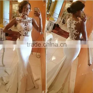 White Sexy Maxi Lace Prom Dress thumbnail-1