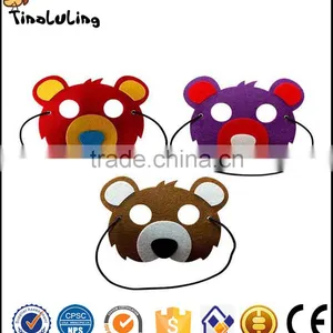 2017 Wholesale Animal Shaped Bear Party Cosplay Mask Anime Cosplay Felt Funny Mask for Kids thumbnail-1