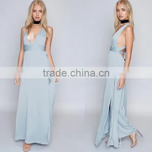 Latest Fashion Fancy Prom Dress Designs Women's Sexy Satin Maxi Dresses thumbnail-3
