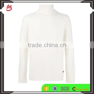 High Quality Cream Roll Neck Jumper Wool Sweater Men thumbnail-1