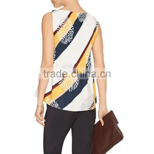 Clothing Wholesale Sleeveless for Ladies Fashion Printing Pleat OEM Service thumbnail-2