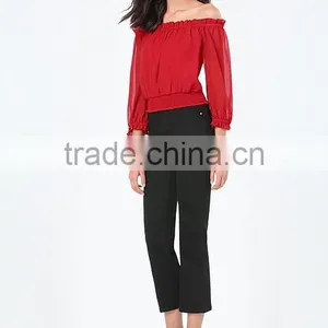 Models Long Sleeve Chiffon Blouse thumbnail-4