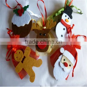 Christmas Favour / Christmas Table/ Christmas Tree Decoration With Felt Character & Chocolates, Snowman, Santa Clause, Reindeer thumbnail-1