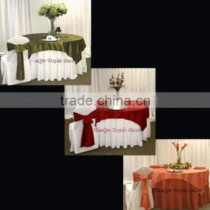 Wedding Satin Table Overlay Banquet Chair Cover and Tablecloth thumbnail-1