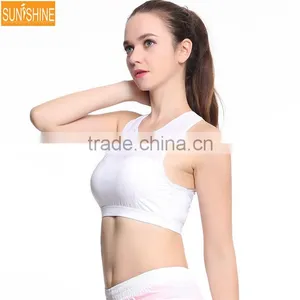Hot Fashion Women's Light Support Cross Back Wirefree Removable Cups Mesh Yoga Sport Bra thumbnail-4