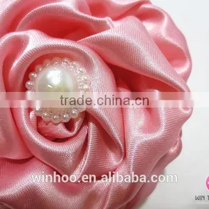 2015 Hottest Elastic Peony Flower Hairband, Satin Flower With Bead thumbnail-4