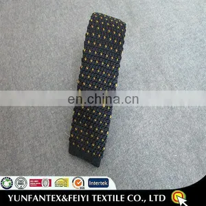 2015 Latest Fashion Wholesale Fashion Men Skinny Navy Yellow Two Sided Solid Silk Knit Neck Tie thumbnail-3