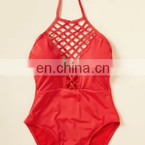 2017 Women Strappy Bikini Push up Padded Ruffle Nude Lace Swimsuit thumbnail-2