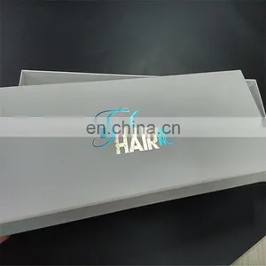Shiny ! ! ! !Customized Hair Extension Packagings Sliding Drawer Box With Shiny Blue Foil Logo thumbnail-2