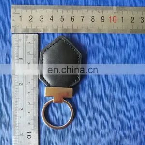 Fashion Custom Made Logo Thick Ring Leather Metal Keychain thumbnail-4