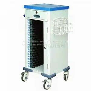 AG-CHT010 One Drawer Four Silent Wheels ABS Patient Record Medical File Furniture Trolley thumbnail-1
